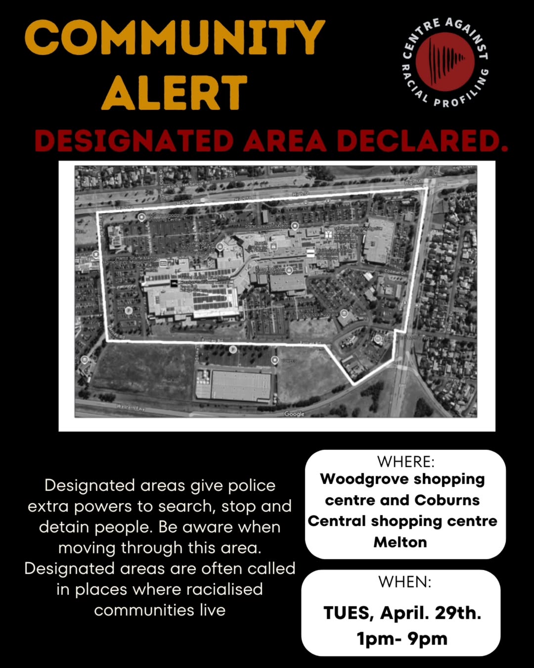Community Alert ! Designated Area Declared!