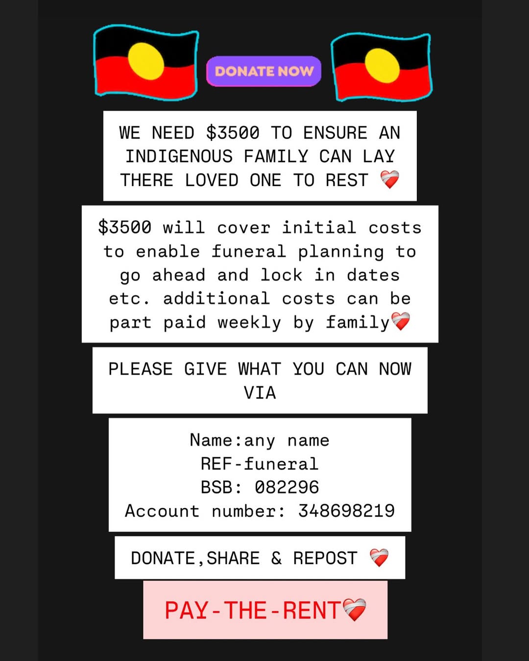 Ensure An Indigenous Family Can Lay Their Loved One To Rest