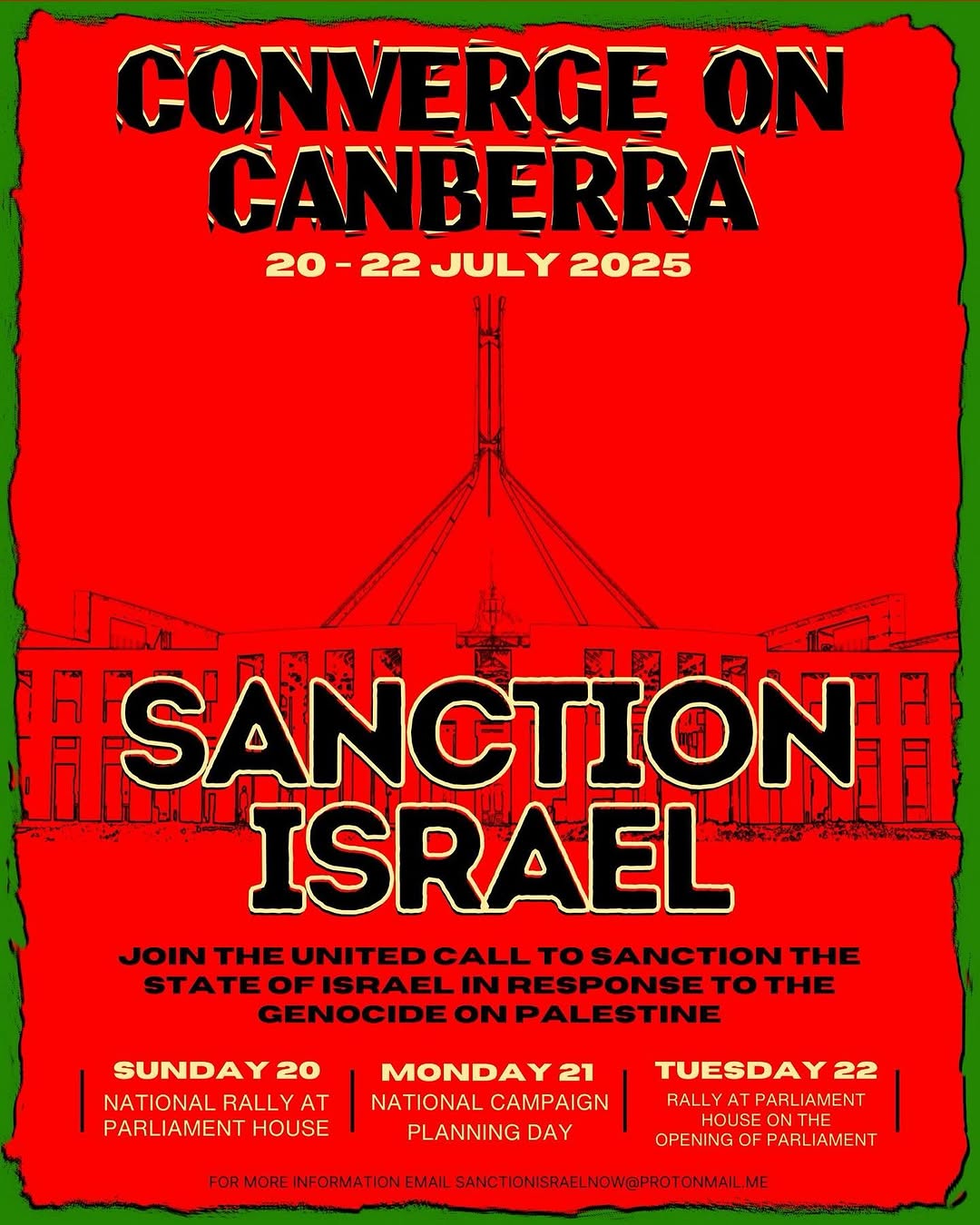 NATIONAL CONVERGENCE ON CANBERRA – SANCTION ISRAEL NOW