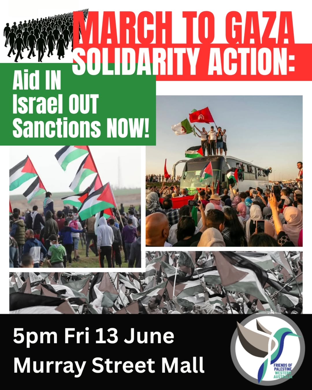 March to Gaza Solidarity Action – Aid In, Israel Out, Sanctions Now!