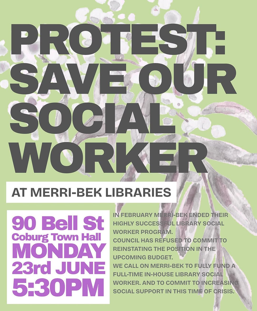 PROTEST: SAVE OUR SOCIAL WORKER