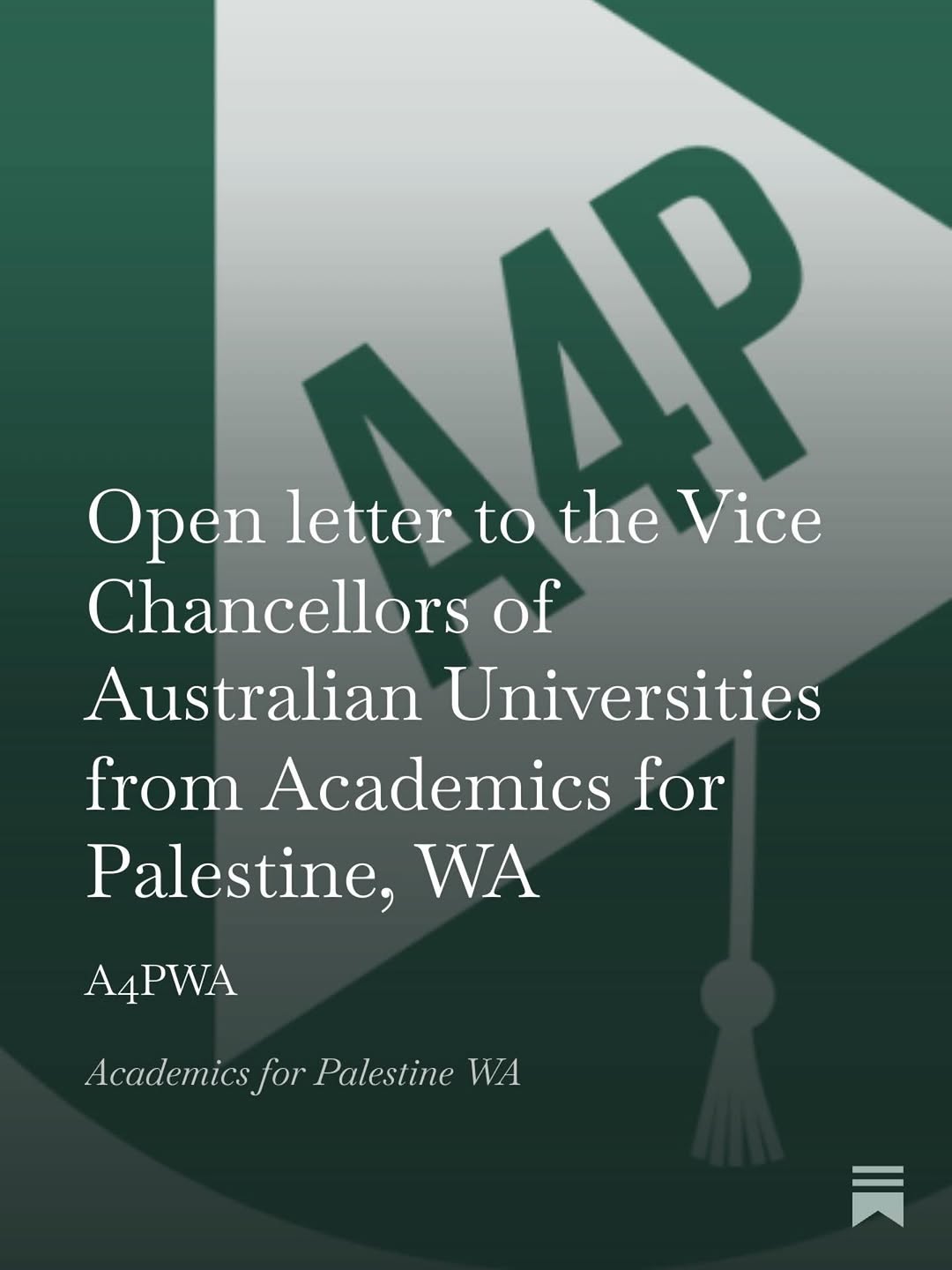 Open letter to the Vice Chancellors of Australian Universities from Academics for Palestine, WA
