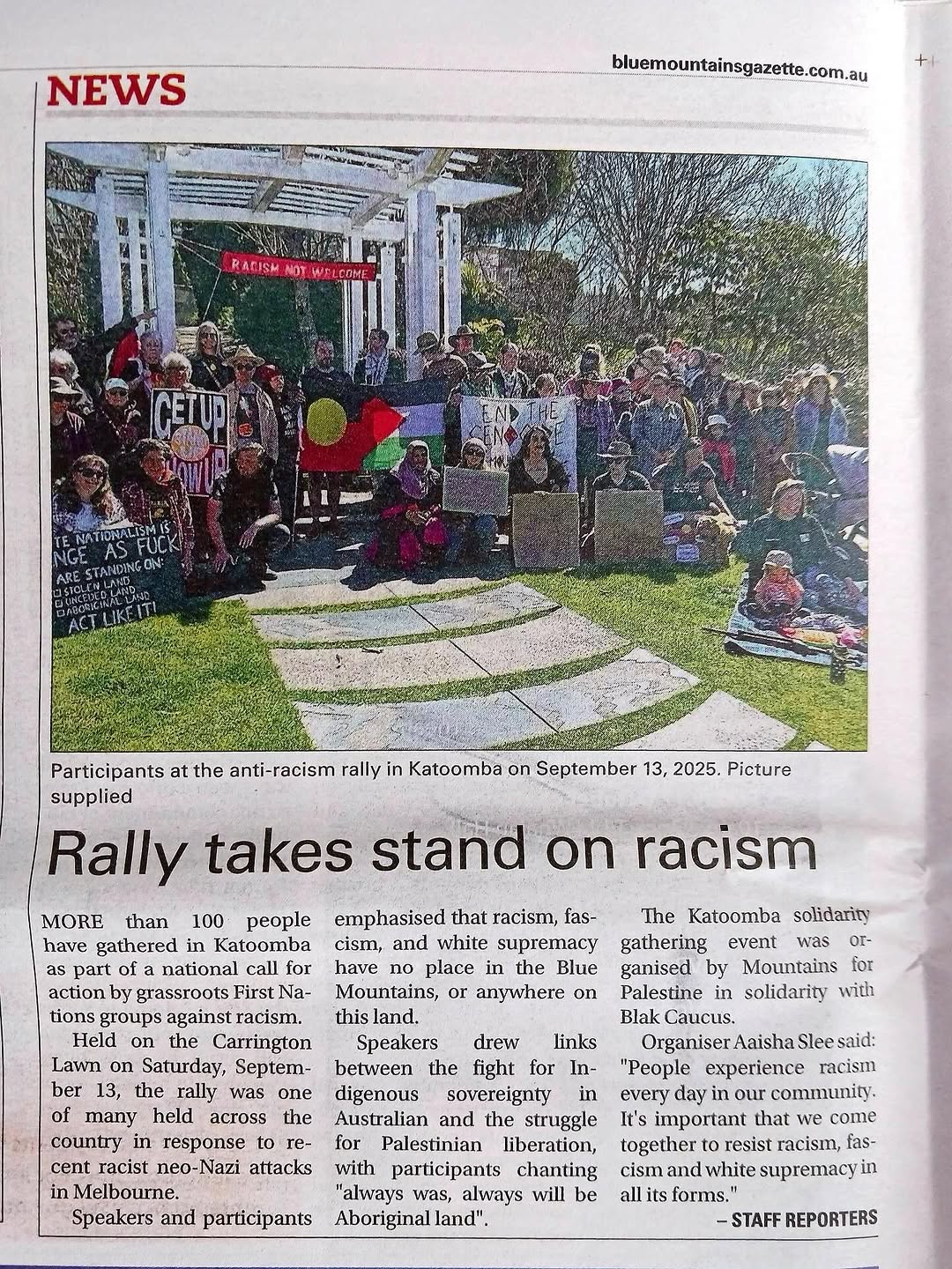 Katoomba: Rally takes stand on racism