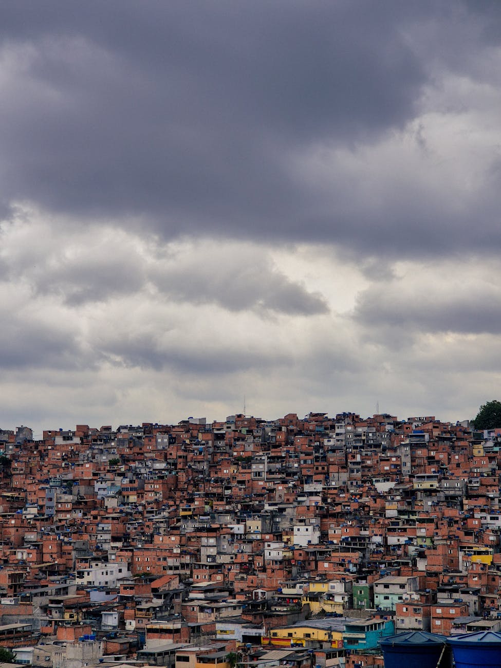 dramatic view over favela in sao paulo brazil