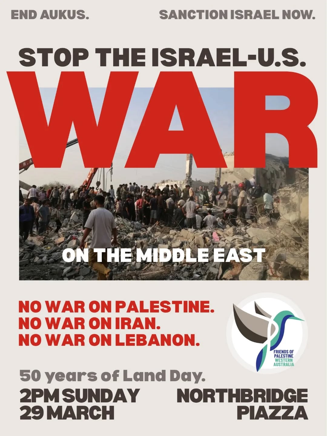 STOP THE ISRAEL-U.S. WAR ON THE MIDDLE EAST