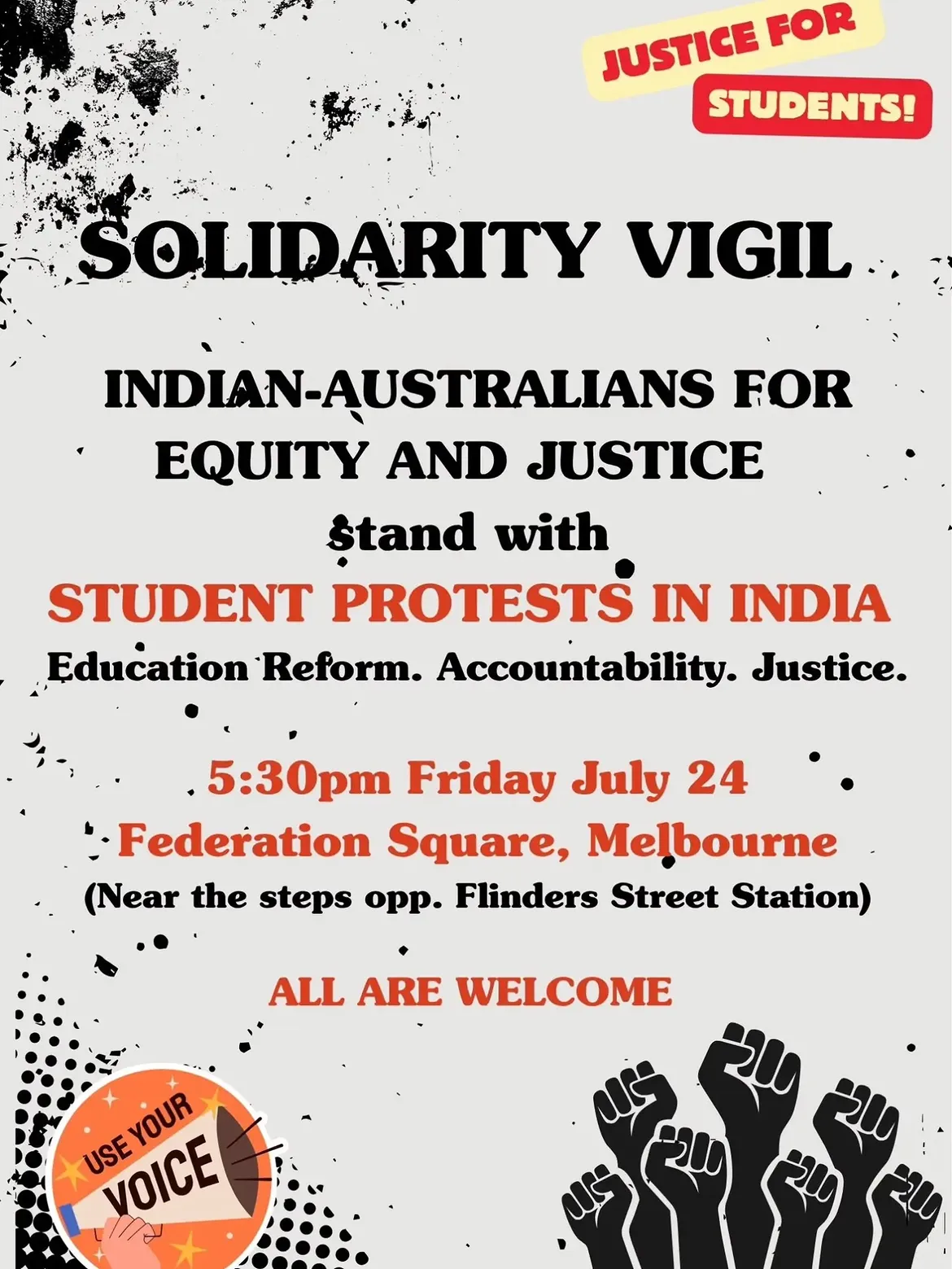 SOLIDARITY VIGIL: Indian-Australians For Equity and Justice