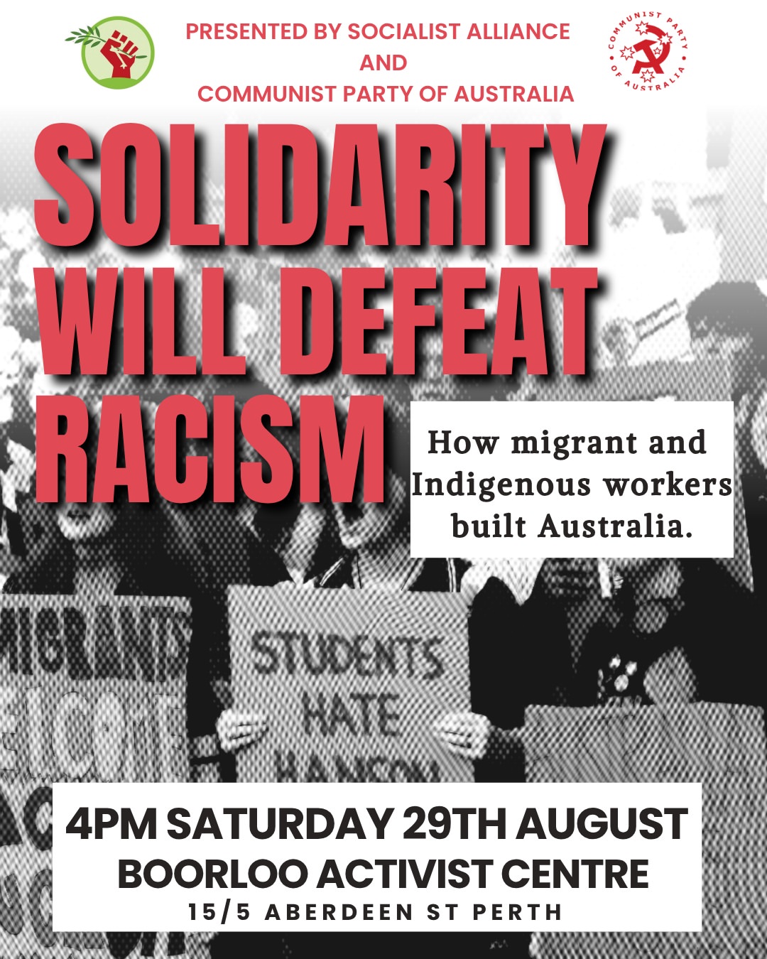 FORUM: SOLIDARITY WILL DEFEAT RACISM