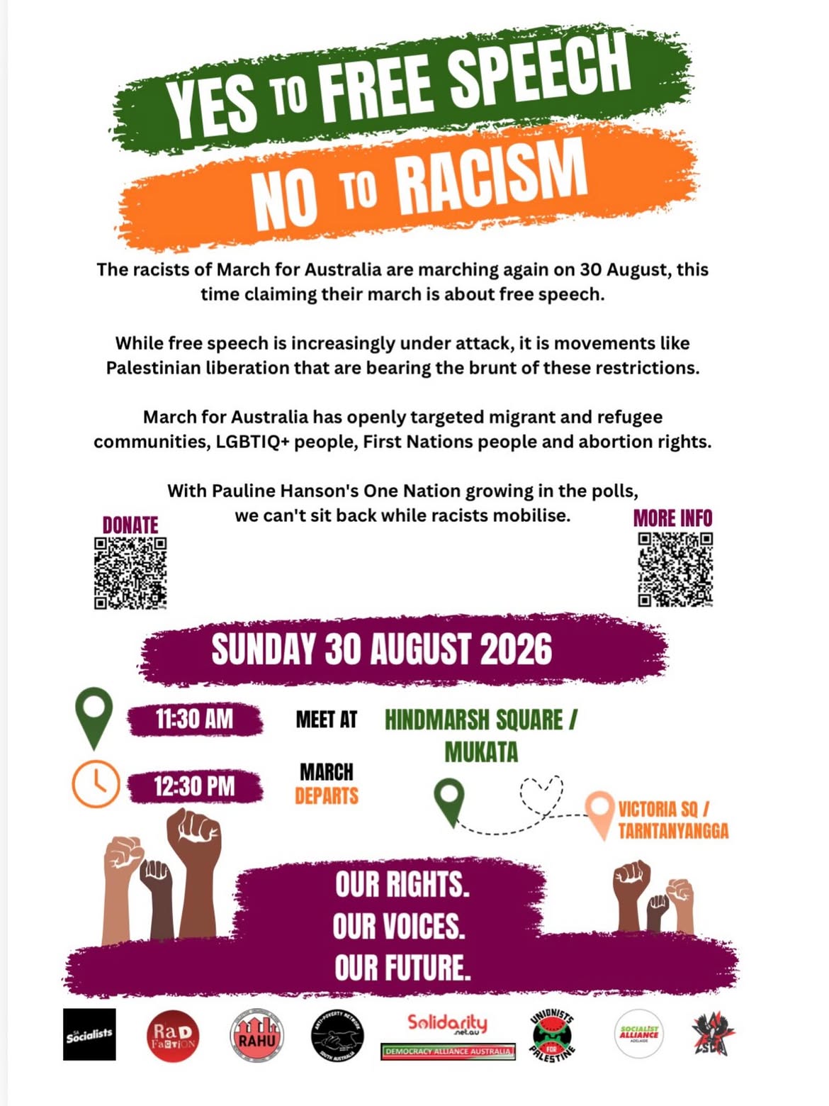 YES TO FREE SPEECH, NO TO RACISM